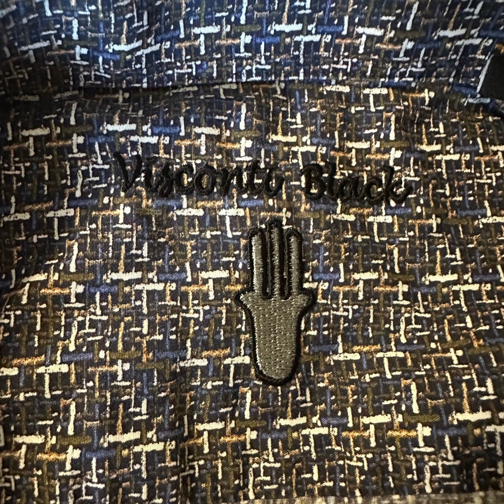 Visconti Black Pattern Button Down Long Sleeve Sh… - image 3